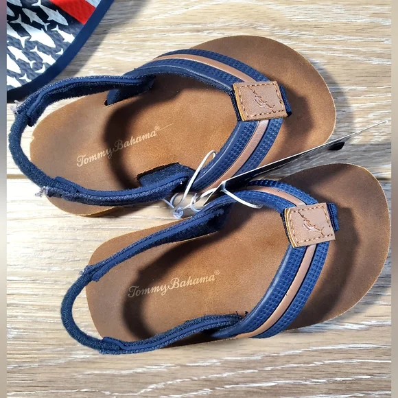 🇺🇲Tommy Bahama boys navy, brown sandals & red,white, blue sandals Size 6-7 - Picture 7 of 13
